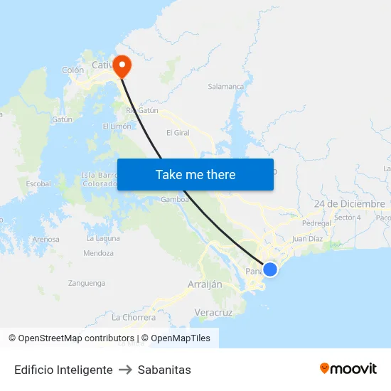 Edificio Inteligente to Sabanitas map