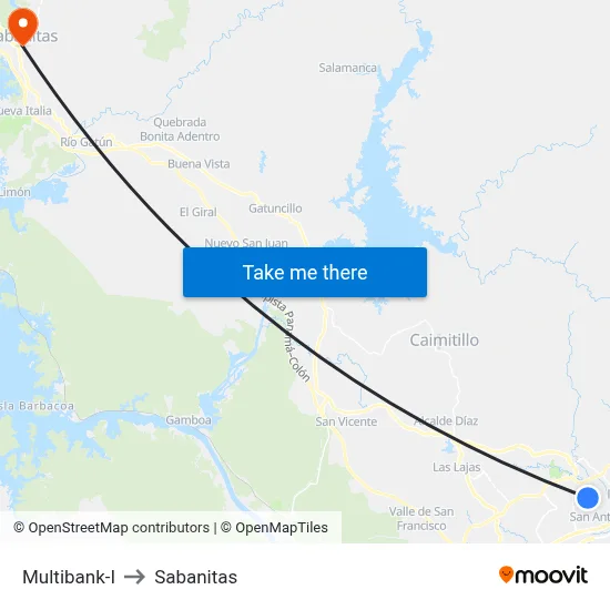 Multibank-I to Sabanitas map