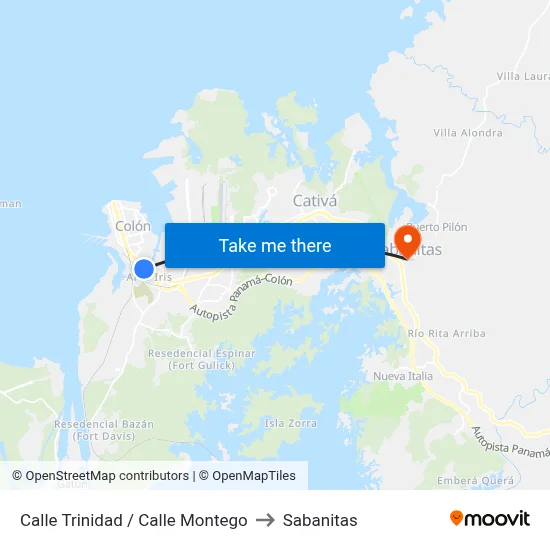 Calle Trinidad / Calle Montego to Sabanitas map