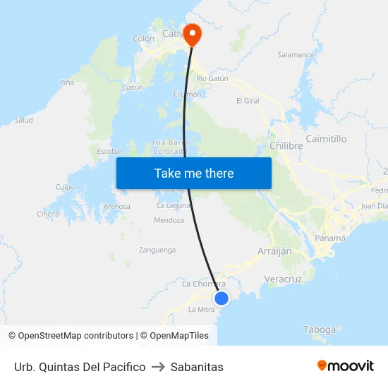 Urb. Quintas Del Pacifico to Sabanitas map
