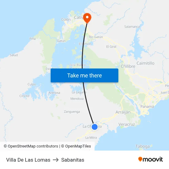 Villa De Las Lomas to Sabanitas map