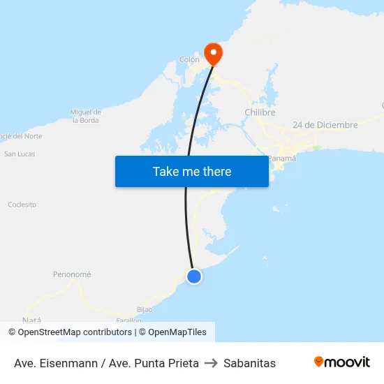 Ave. Eisenmann / Ave. Punta Prieta to Sabanitas map