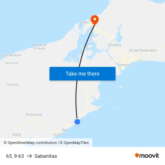 63, 9-63 to Sabanitas map