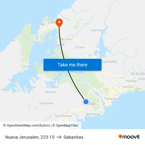 Nueva Jerusalen, 223-15 to Sabanitas map