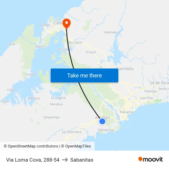 Via Loma Cova, 288-54 to Sabanitas map