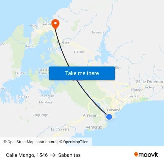 Calle Mango, 1546 to Sabanitas map