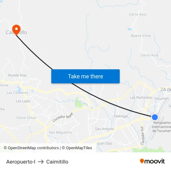Aeropuerto-I to Caimitillo map