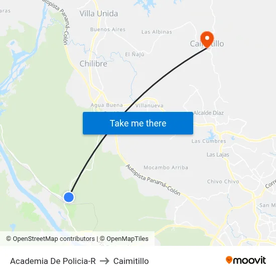 Academia De Policia-R to Caimitillo map