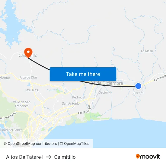 Altos De Tatare-I to Caimitillo map