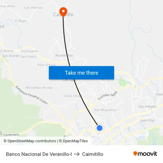 Banco Nacional De Veranillo-I to Caimitillo map