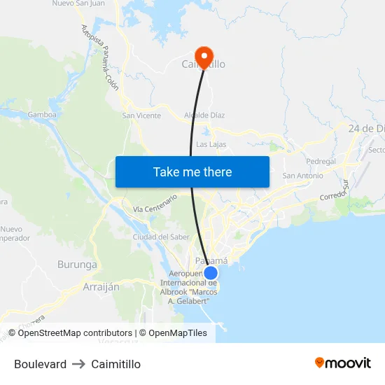 Boulevard to Caimitillo map