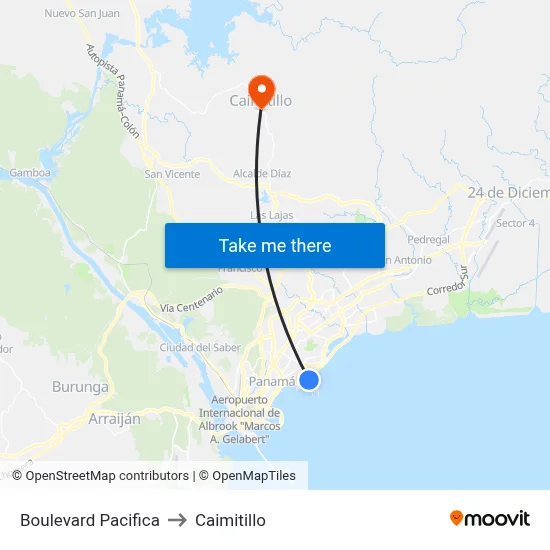 Boulevard Pacifica to Caimitillo map