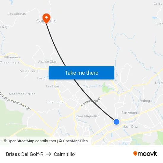 Brisas Del Golf-R to Caimitillo map