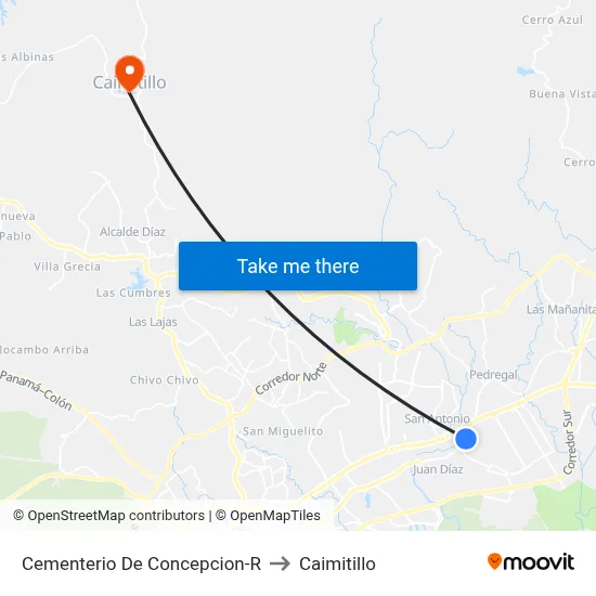 Cementerio De Concepcion-R to Caimitillo map