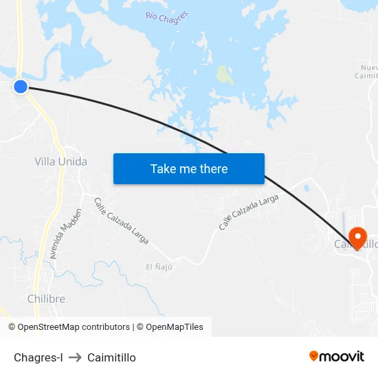 Chagres-I to Caimitillo map