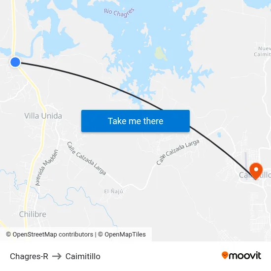 Chagres-R to Caimitillo map