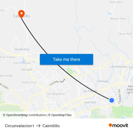 Circunvalacion-I to Caimitillo map