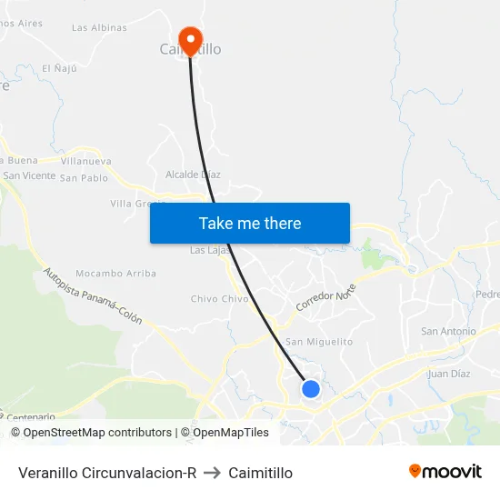 Veranillo Circunvalacion-R to Caimitillo map