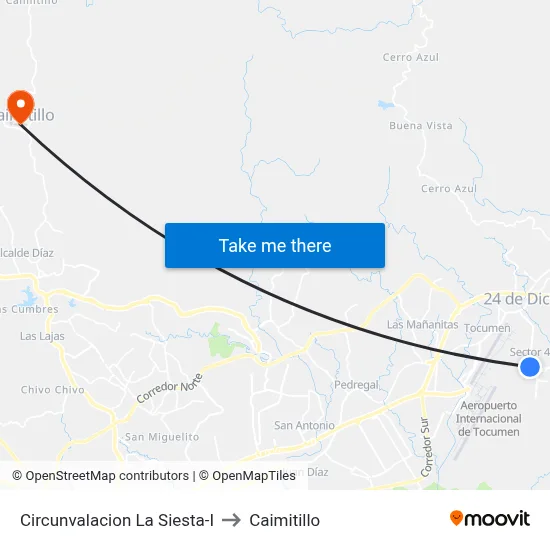 Circunvalacion La Siesta-I to Caimitillo map