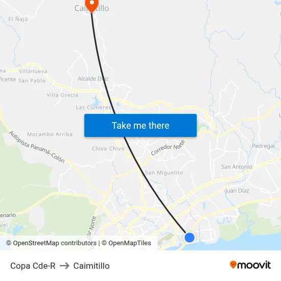 Copa Cde-R to Caimitillo map