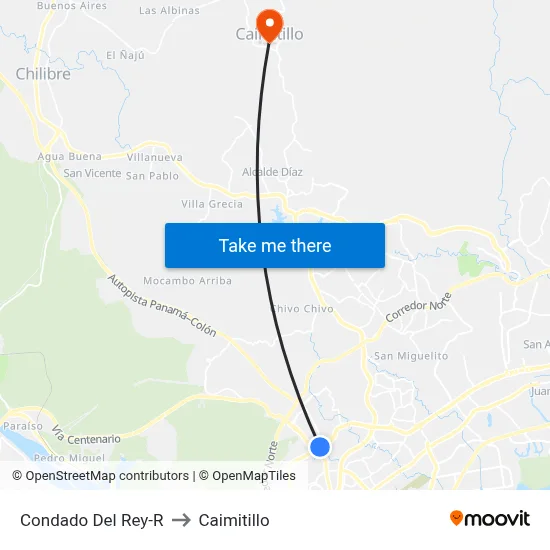 Condado Del Rey-R to Caimitillo map