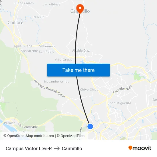 Campus Victor Levi-R to Caimitillo map