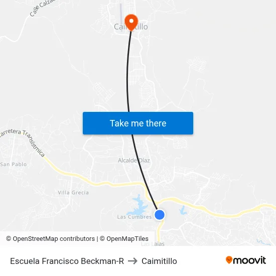 Escuela Francisco Beckman-R to Caimitillo map