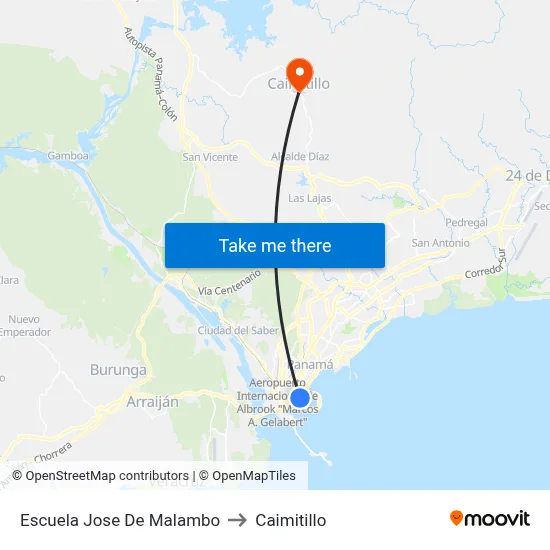 Escuela Jose De Malambo to Caimitillo map