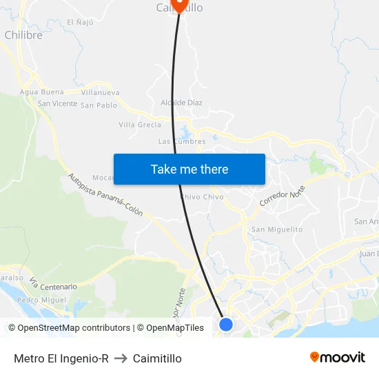 Metro El Ingenio-R to Caimitillo map