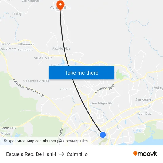 Escuela Rep. De Haiti-I to Caimitillo map