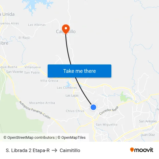 S. Librada 2 Etapa-R to Caimitillo map