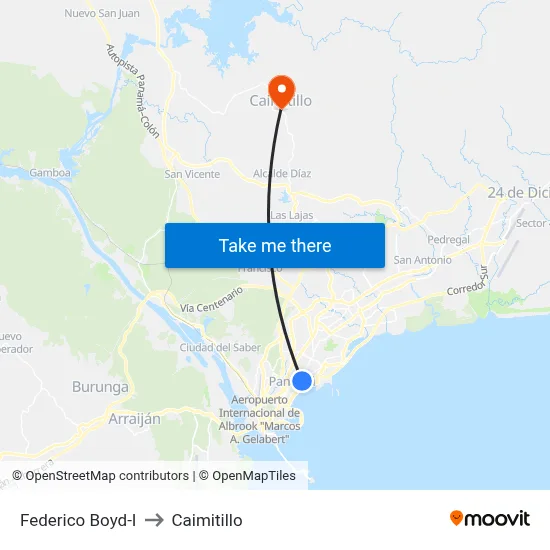 Federico Boyd-I to Caimitillo map