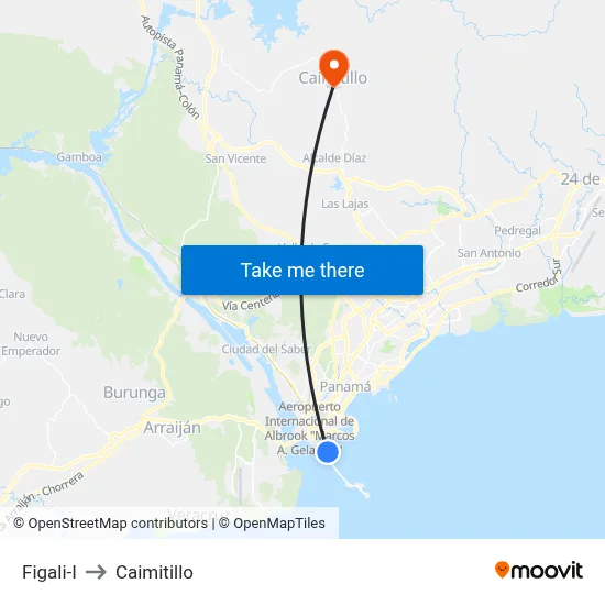 Figali-I to Caimitillo map