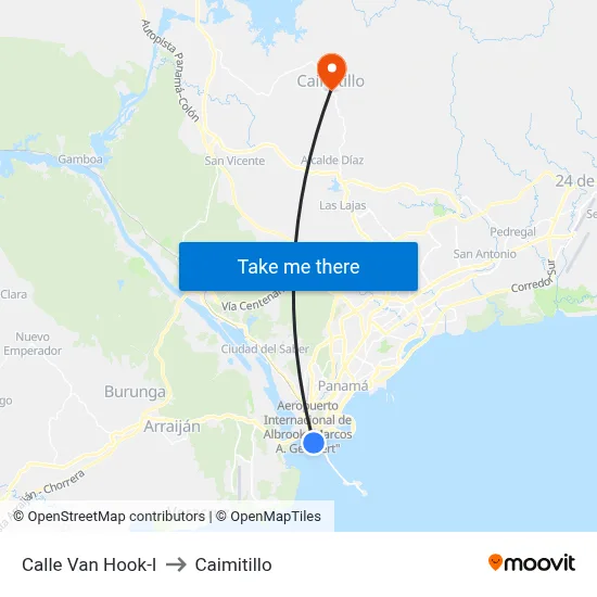 Calle Van Hook-I to Caimitillo map