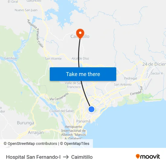 Hospital San Fernando-I to Caimitillo map