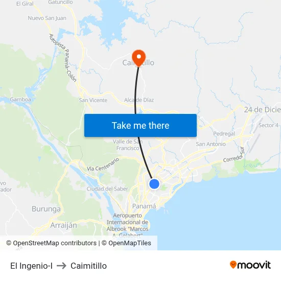 El Ingenio-I to Caimitillo map