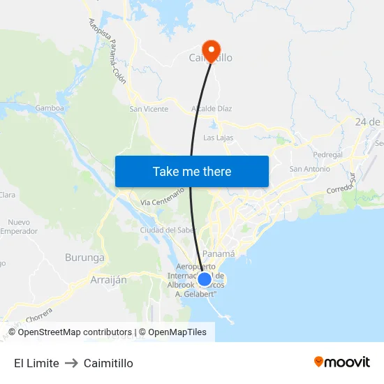 El Limite to Caimitillo map