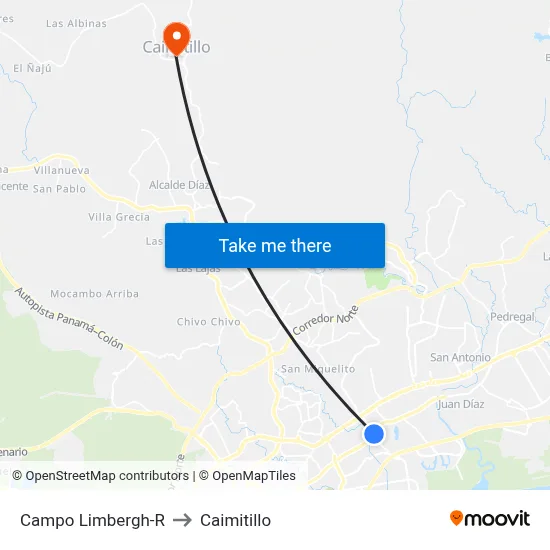 Campo Limbergh-R to Caimitillo map