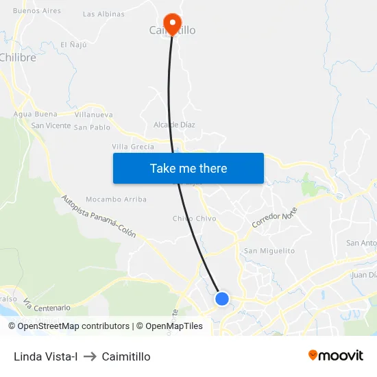 Linda Vista-I to Caimitillo map