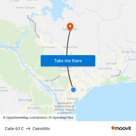 Calle 63 C to Caimitillo map