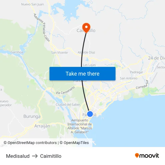 Medisalud to Caimitillo map
