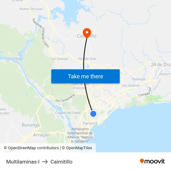 Multilaminas-I to Caimitillo map