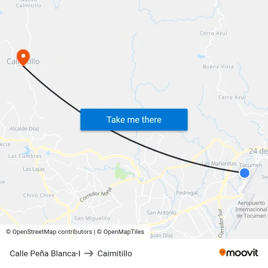 Calle Peña Blanca-I to Caimitillo map