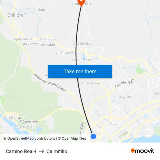 Camino Real-I to Caimitillo map