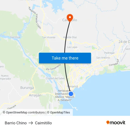 Barrio Chino to Caimitillo map