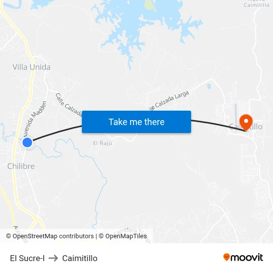 El Sucre-I to Caimitillo map