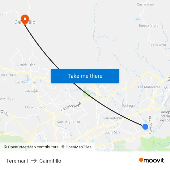 Teremar-I to Caimitillo map