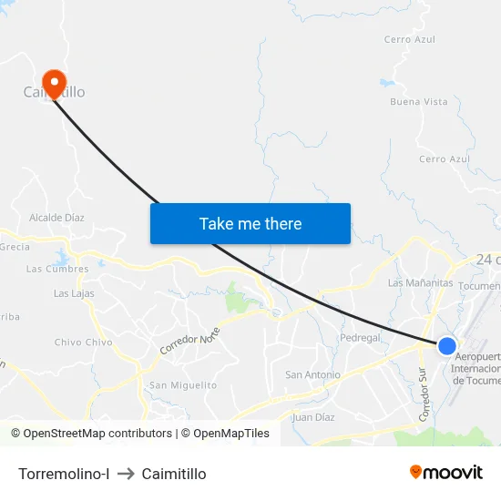 Torremolino-I to Caimitillo map