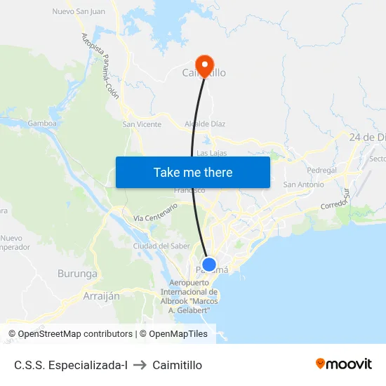C.S.S. Especializada-I to Caimitillo map