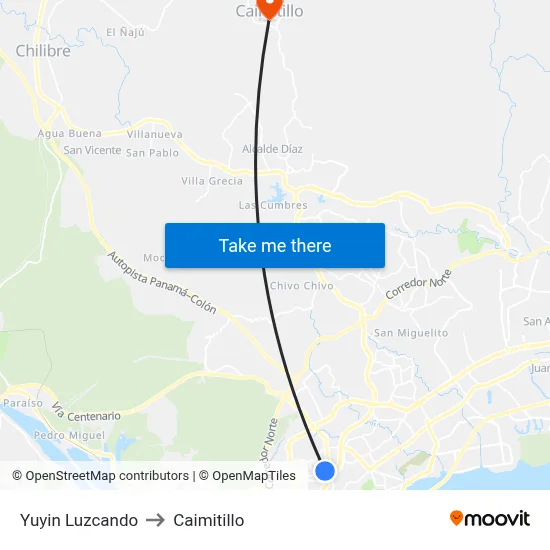 Yuyin Luzcando to Caimitillo map